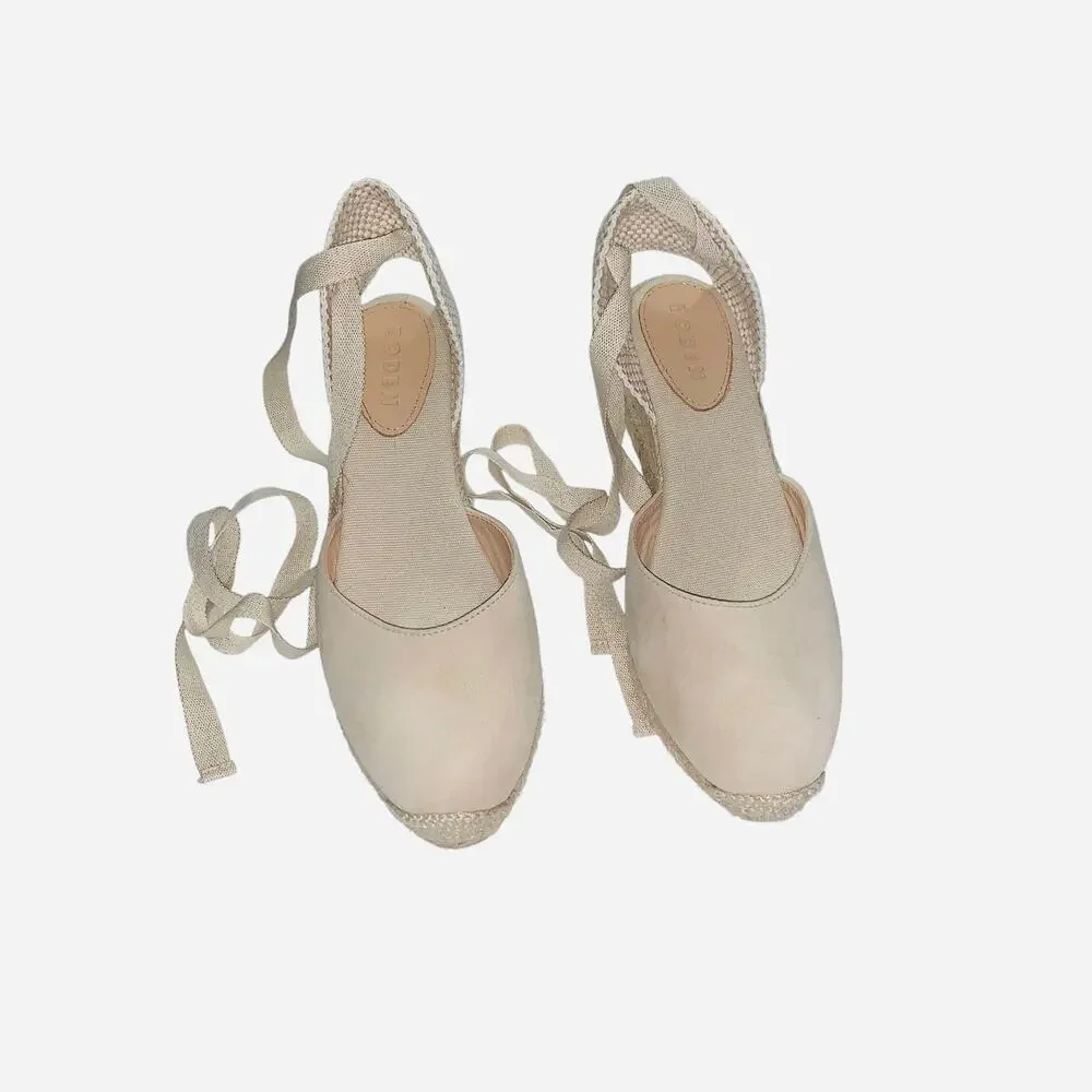 Boden Cassie Espadrille Wedges- Oatmeal sz EU 39 - Picture 9 of 14